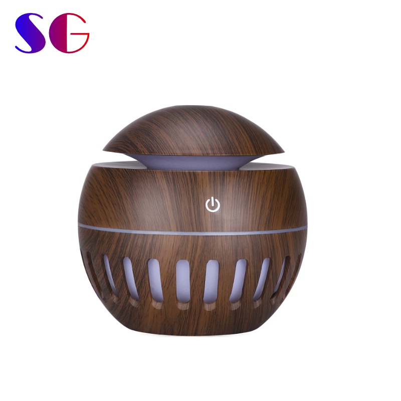 130ml Vase Wood Grain Mini Humidifier With Essential Oil Diffuser ...