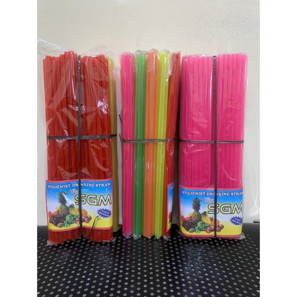 5-pack Plastic Straws Colorful Straw/s Ice Drink Straws | Shopee ...