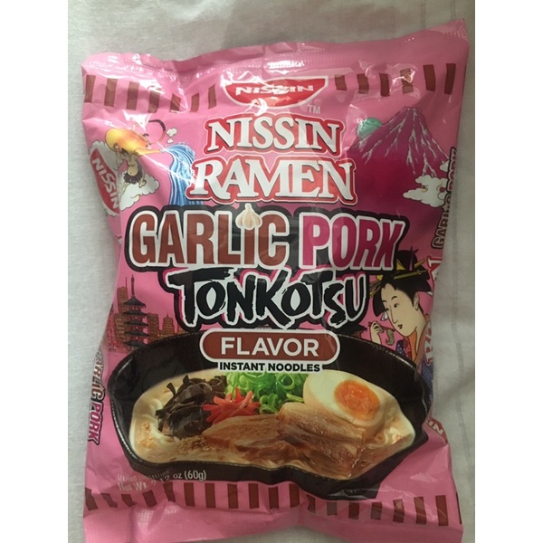 Nissin Ramen garlic pork tonkotsu flavor instant noodles 60g Shopee
