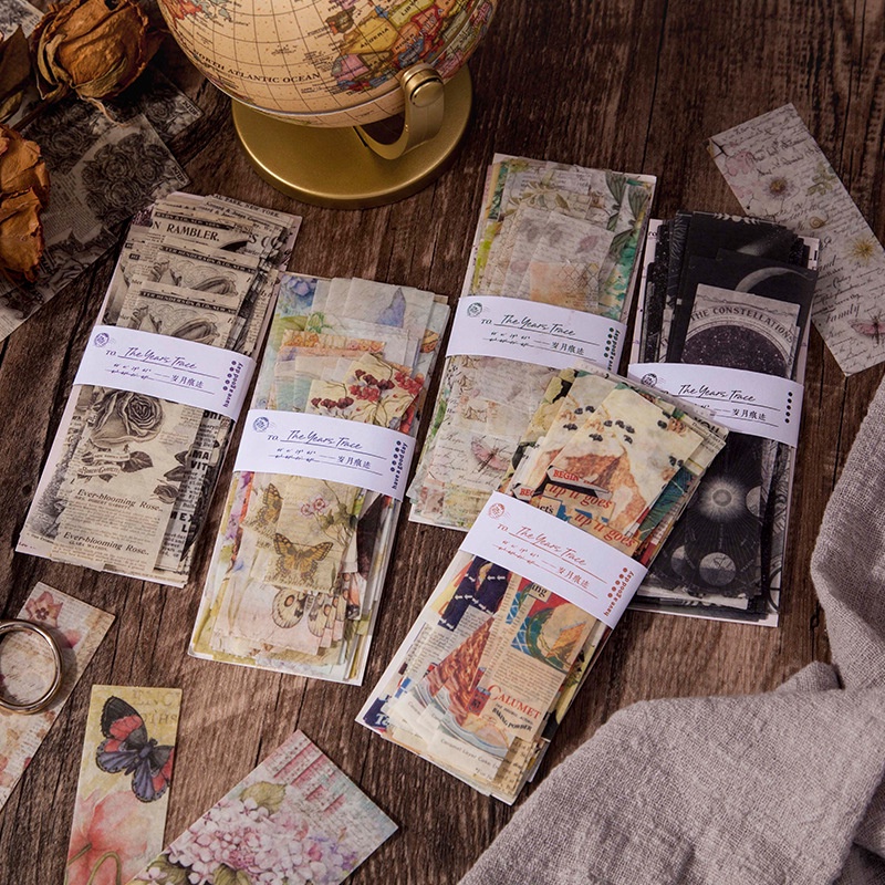 ENWEI 45 Pcs Traces of Time Series Vintage Journal Stickers Washi Paper ...