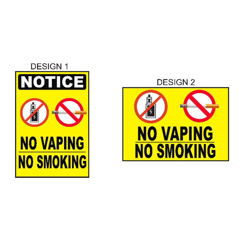 No Vaping No Smoking PVC Signage For Establishments | Shopee Philippines