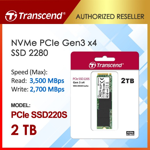 Transcend MTE220S 256G/512G/1T/2T 2280 PCIe NVMe 3x4Gen/Laptop