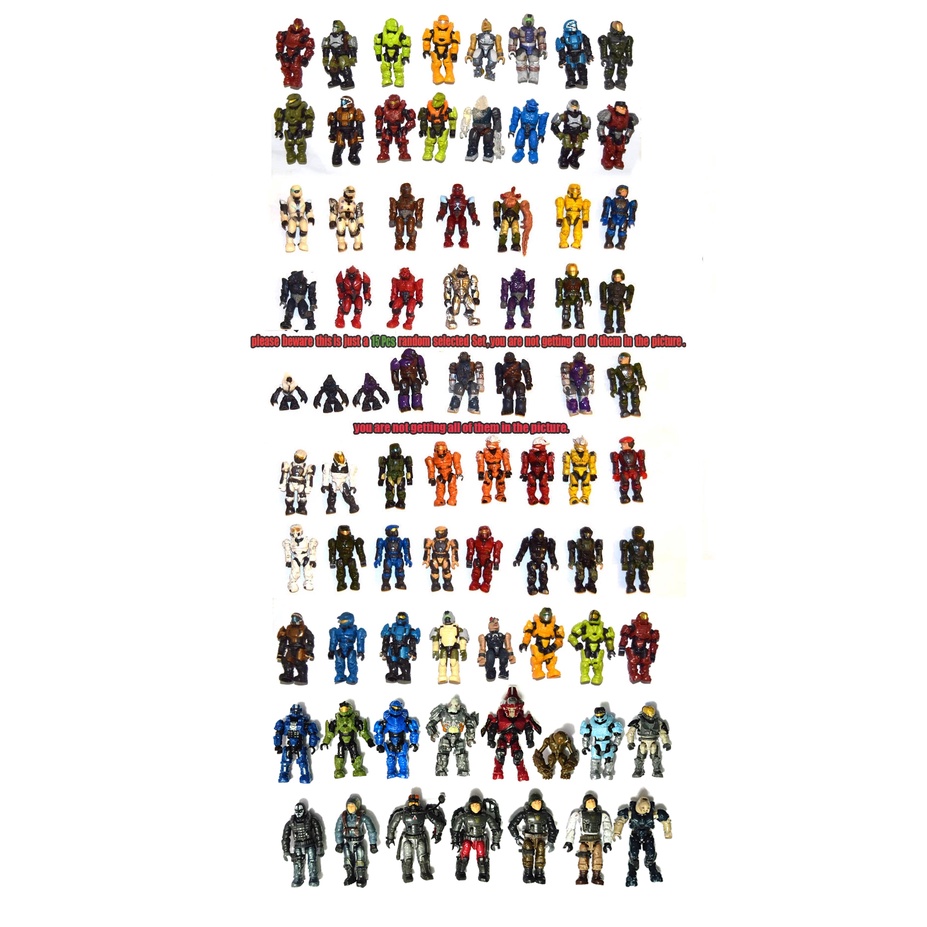 Lot of 15 Random Mega Bloks Reach Figure Master Cheif Spartan Grunts ...