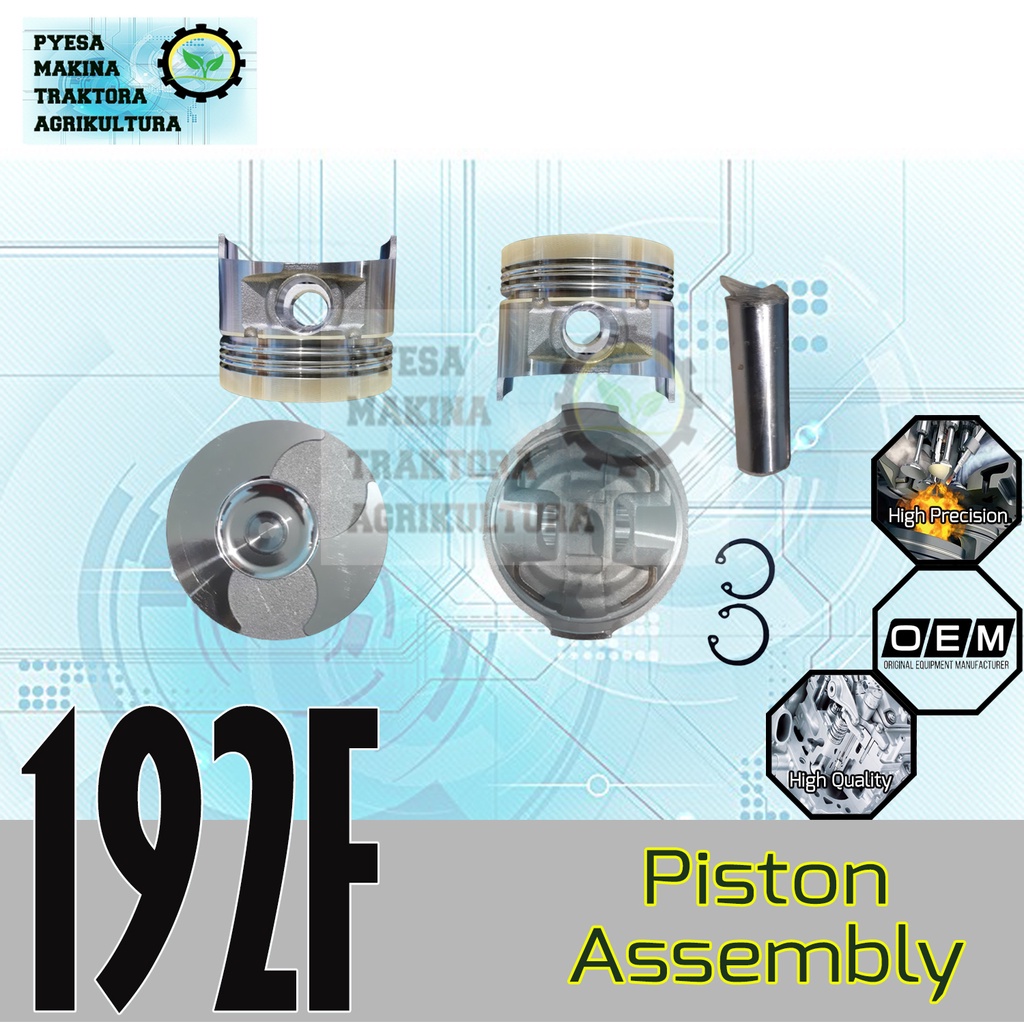 Piston Assy Assembly 192F Air Cooled Diesel Engine 92mm by SUMOTO