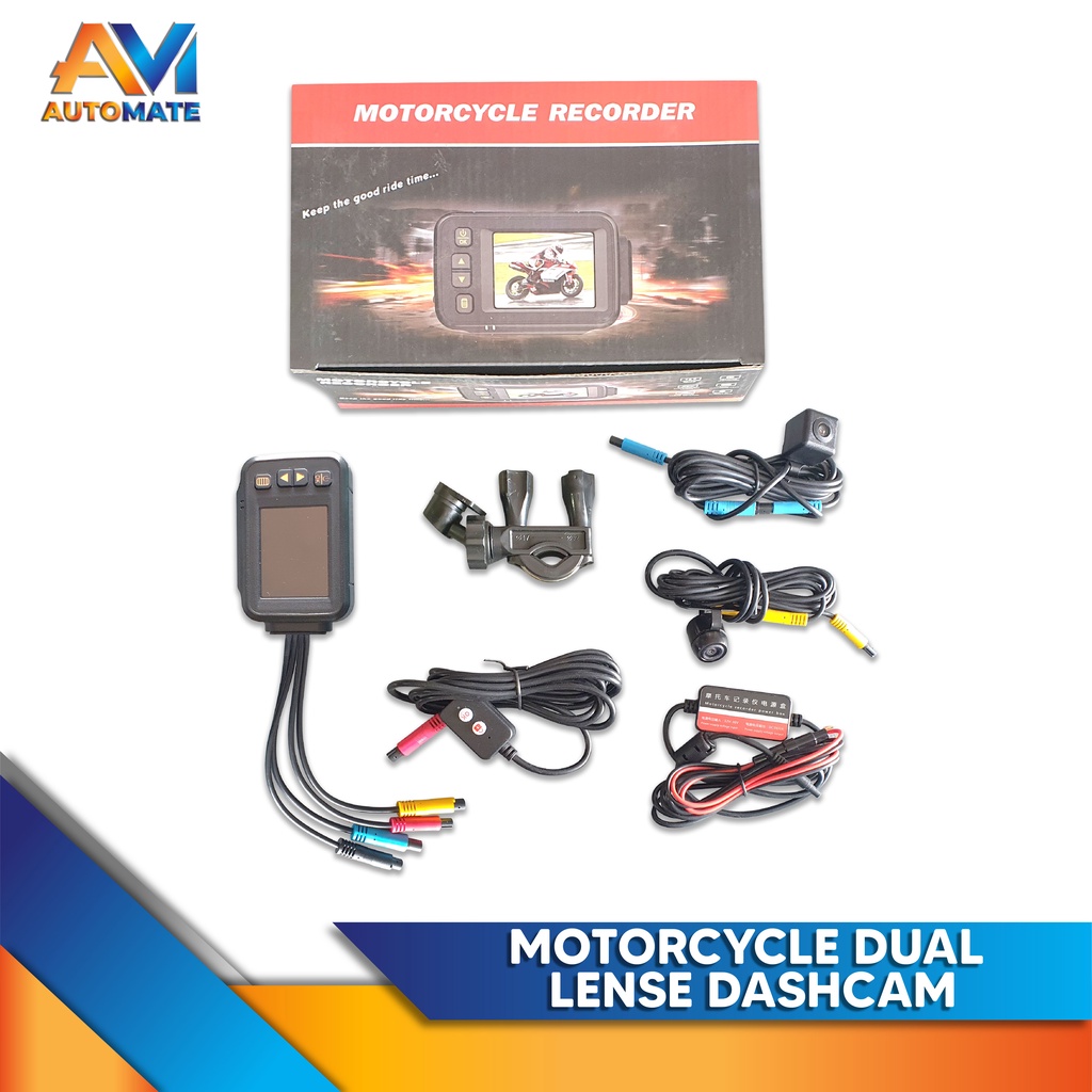 Motorcycle Dash Cam with Dualtrack Black Front Rear Camera Shopee Philippines