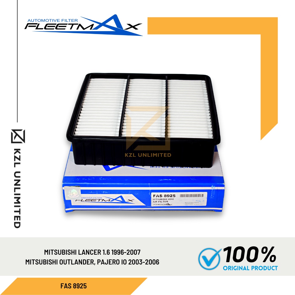 Fleetmax Air Filter for MITSUBISHI LANCER 1.6 1996 - 2007 FAS8925 ...