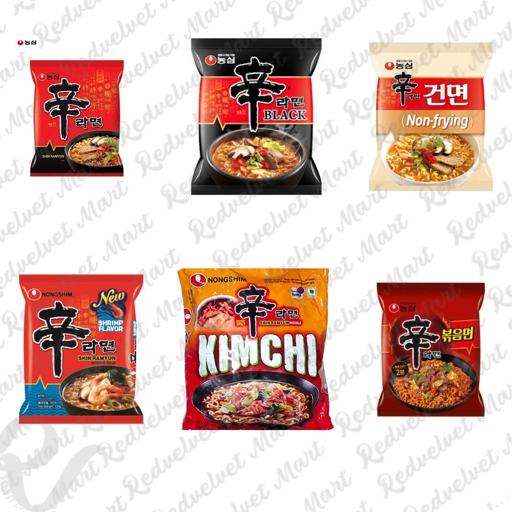 NONGSHIM SHIN RAMEN ORIGINAL 120G /BLACK 134G /NON FRYING 91G /SHRIMP ...
