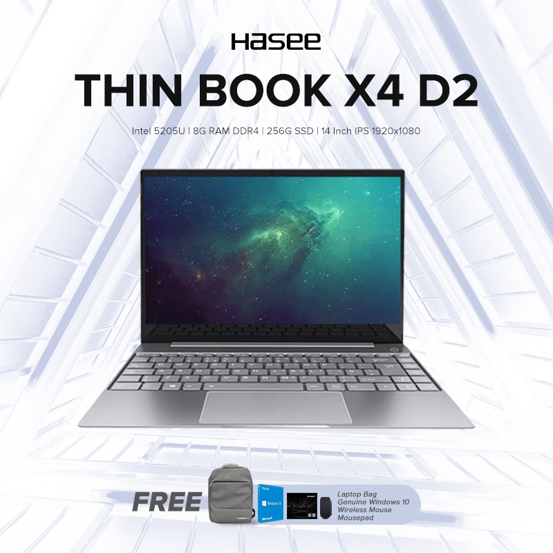 Hasee Laptop X4 D2 Intel 5205U 8G DDR4 256G SSD Thin Book 14 Inch IPS ...
