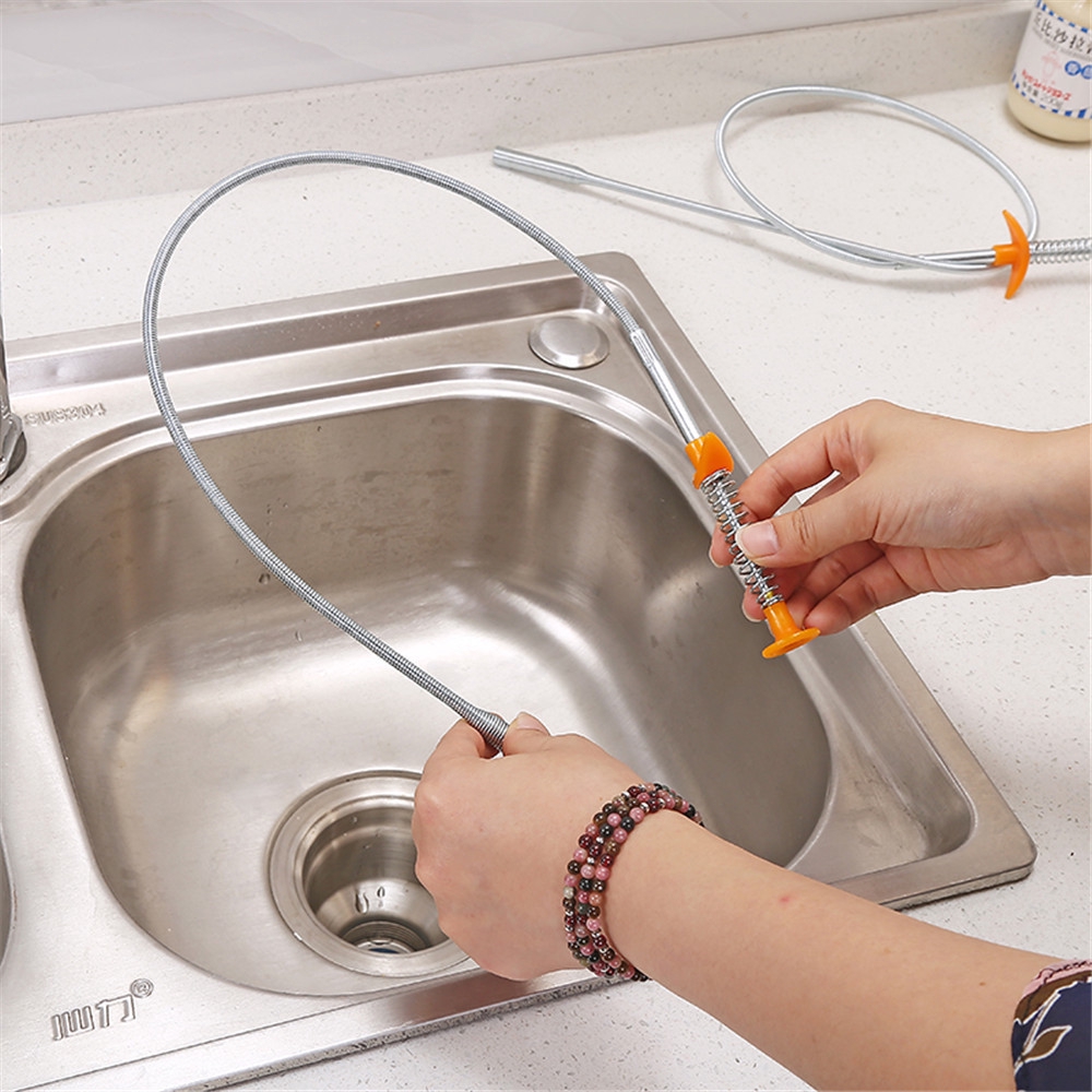 Sewer Cleaning Hook Bendable Sink Toilet Hair Dredge Pipeline Hook ...