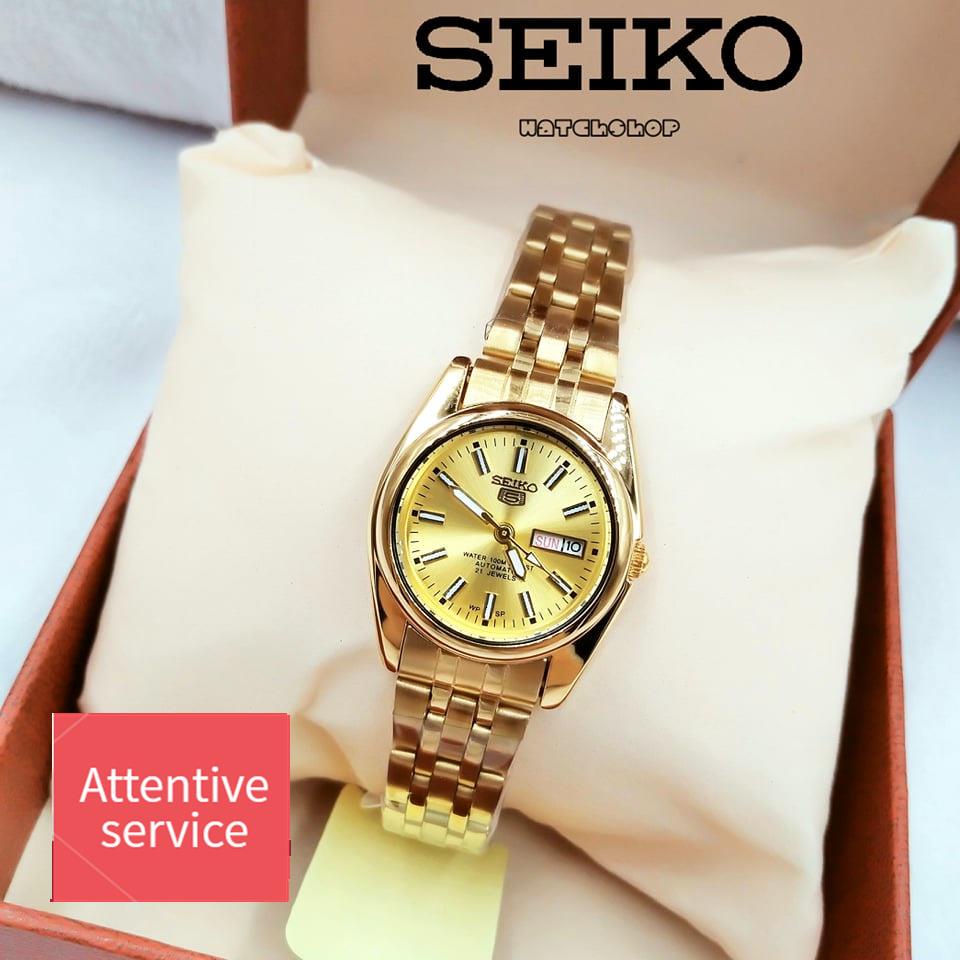 SEIKO 5 Women s watch Automatic Hand Movement High Quality Non Fade Stainless gold seiko