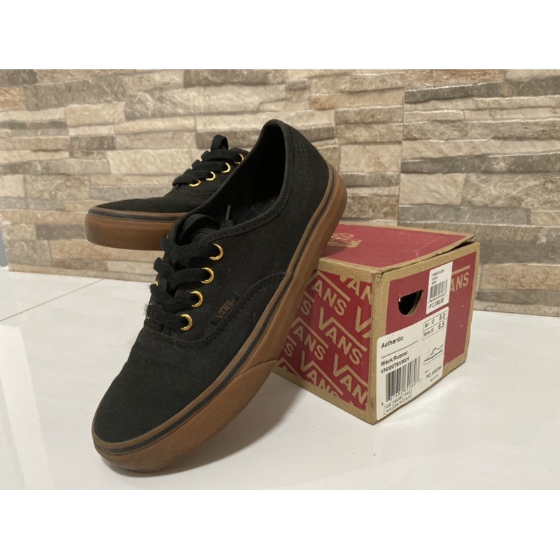 Vans black clearance and gum sole