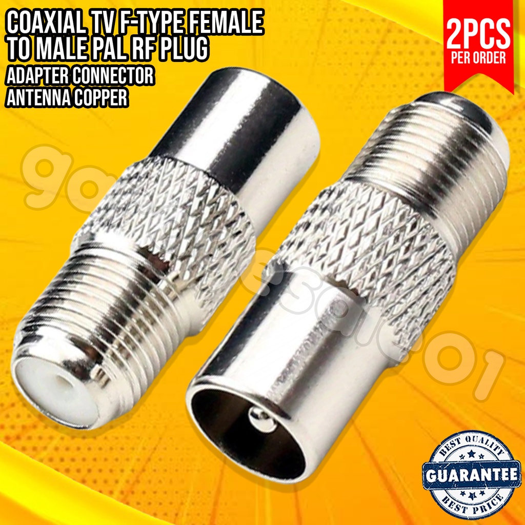 【2pcs】F Female To RF Male Connector TV Antenna Coaxial Connector F