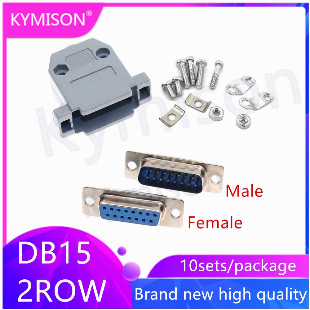5 Sets DB15 Plastic Hood Cover For D-Sub 15 Pin 2-Row Connectors