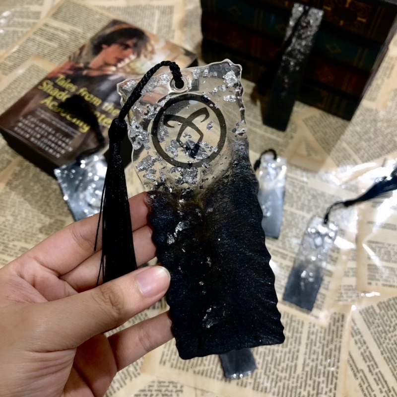 MORTAL INSTRUMENTS inspired Resin Bookmark with Black Tassel ...