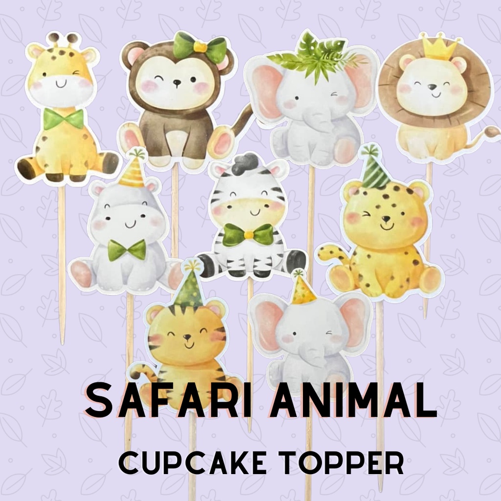 SAFARI ANIMAL Cupcake Topper Birthday Cupcake Topper Shopee Philippines