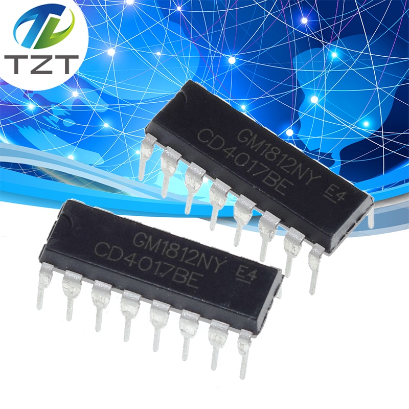 10PCS CD4017 CD4017B CD4017BE 4017 DECADE COUNTER DIVIDER IC Shopee