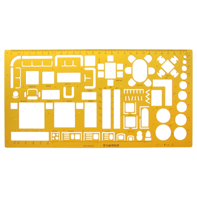 Interior Decorator Design Furniture Layout Architectural Template Ruler ...