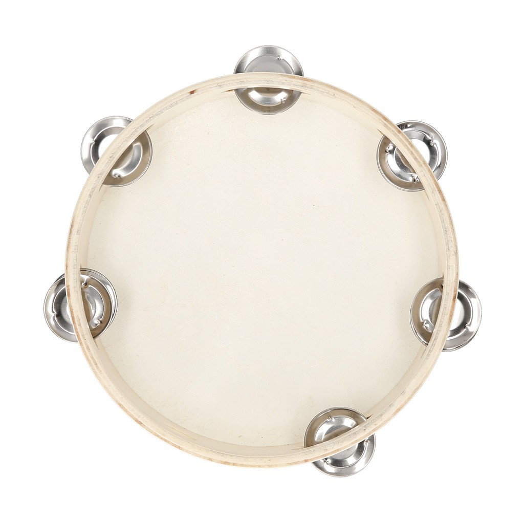 8 Inch Hand Tambourine Sheepskin Drum Skin Wooden Tambourine