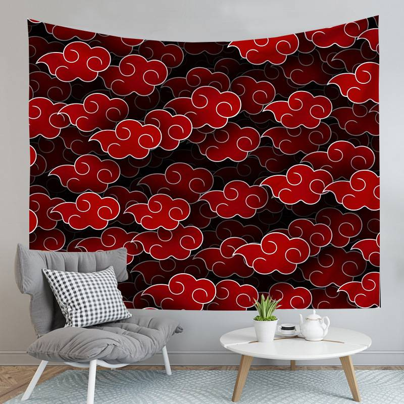 Anime Naruto Tapestry wall decor Sasuke Uchiha Akatsuki Polyester Wall