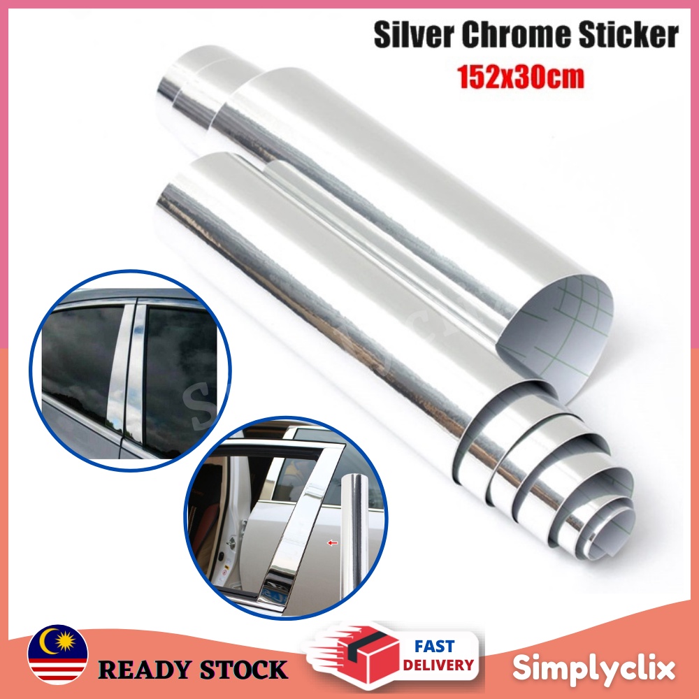 Silver Chrome Sticker Door Lining Glass Moulding Car Wrap Sticker ...