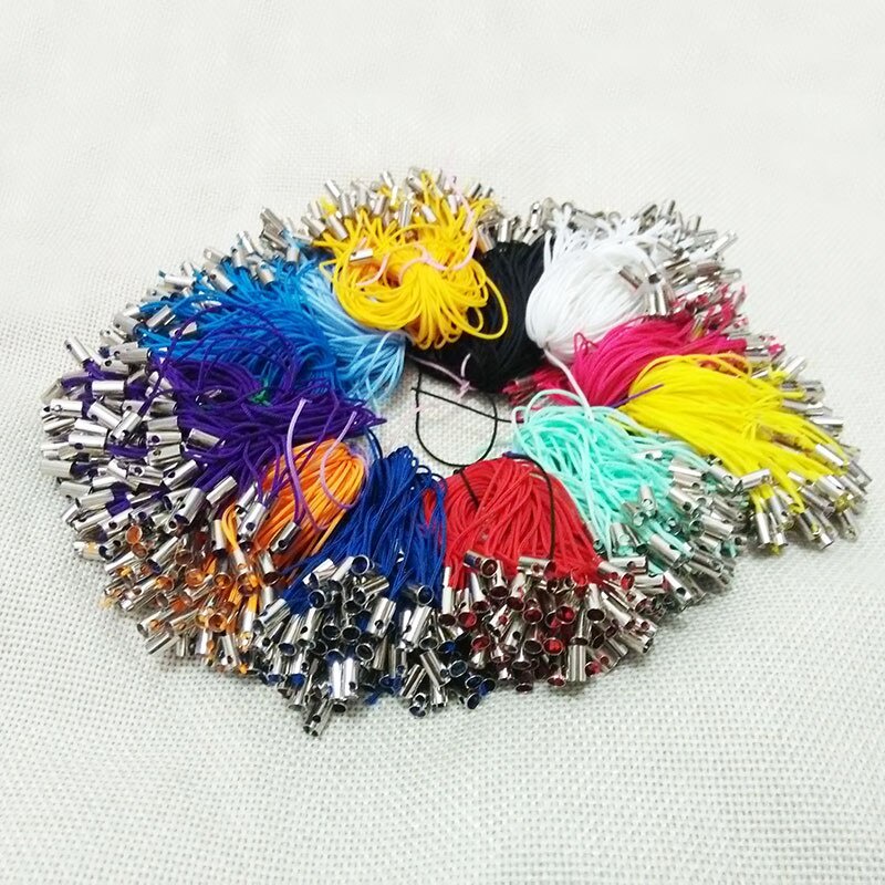 100pcs Multicolor String Mobile Lanyard id Holder Lariat Straps Cell Phone Cords Rope Keychain