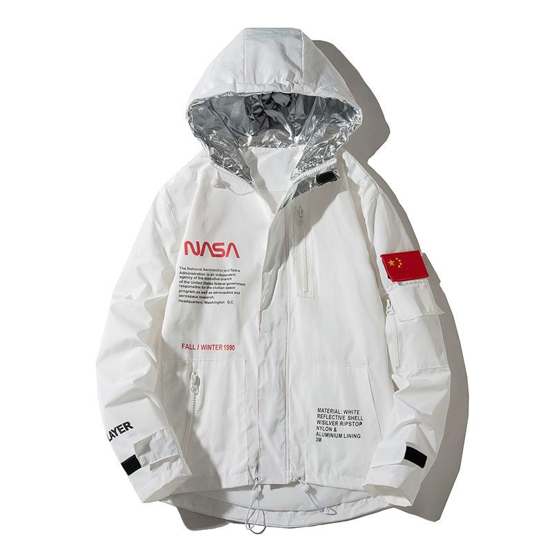 NASA Astronaut Jacket Large Size Loose Mid Length Windbreaker Baseball Uniform Cotton Men Women Pilot Shopee Philippines