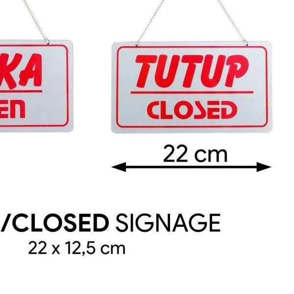 SIGNAGE OPEN CLOSE 22 X 12.5CM SIGN GUIDE SYMBOL LOGO WARNING LABEL ...
