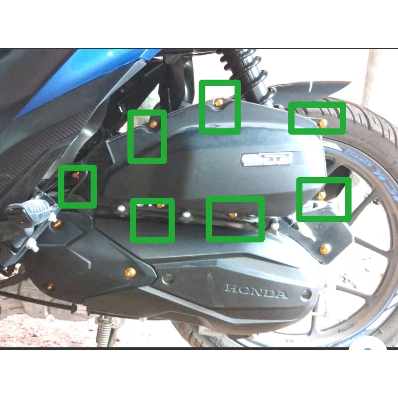 Honda Click V2/V1 Airblade Heng Airbox Set Bolts Gold( 7Pcs) Flower ...