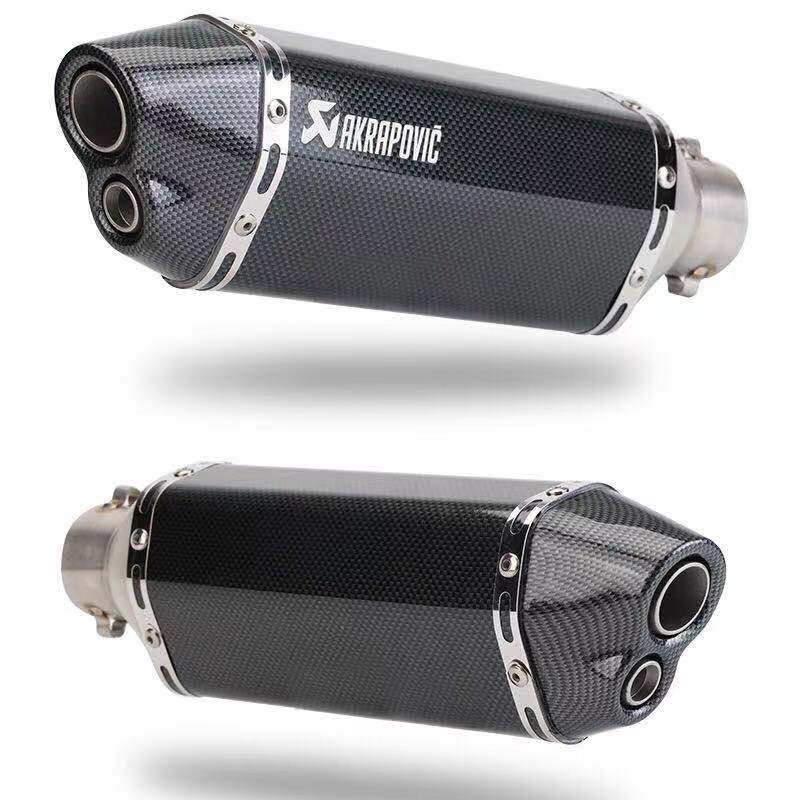 Double-outlet Universal Motorcycle Exhaust Muffler Pipe Moto Silencer ...