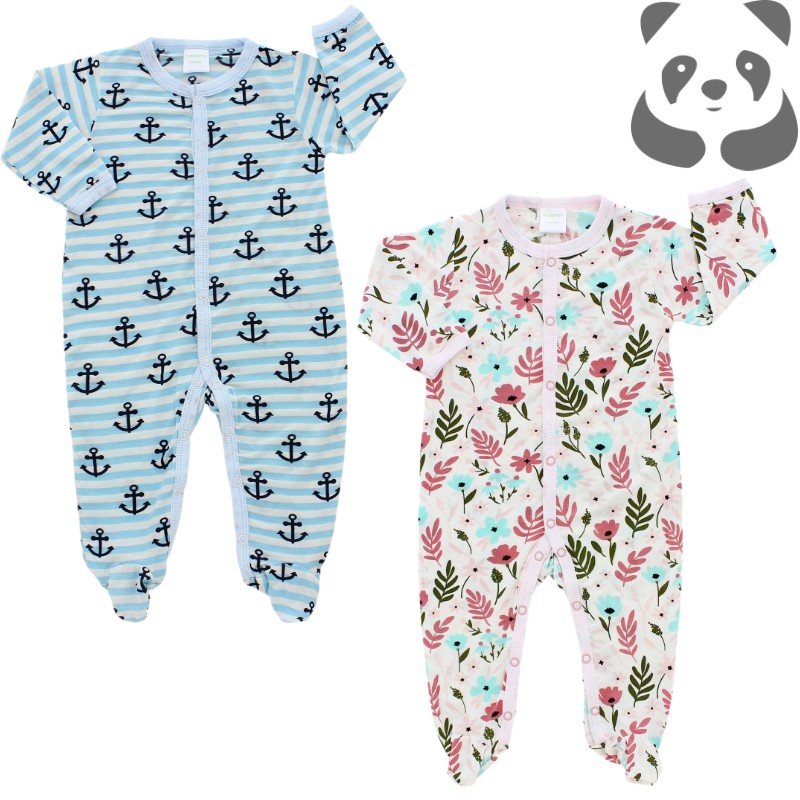 Bamberry Baby Footed Romper - Newborn 0- 6 Months Old- Bamboo Fabric ...