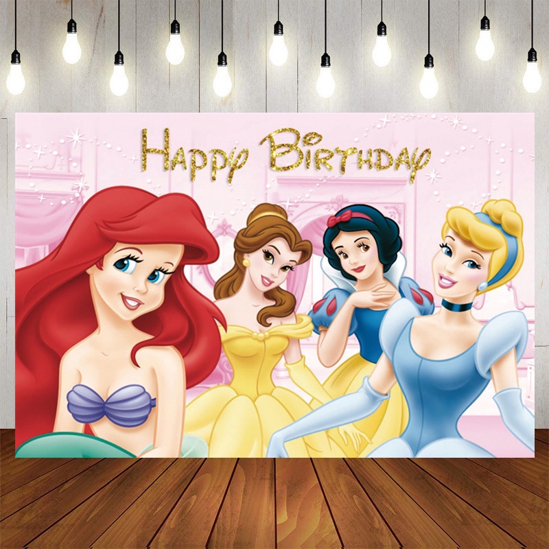 Disney Princess Party Backdrops Decoration Backgrounds Vinyl Photography Shootings Backdrops For 