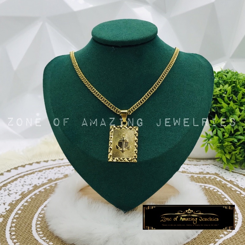 zoaj.ph Rectangular Pendant Necklace Collection with Japan Chain Round ...
