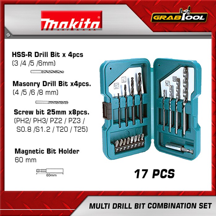 Makita Multi Drill Bit Combination Set Shopee Philippines