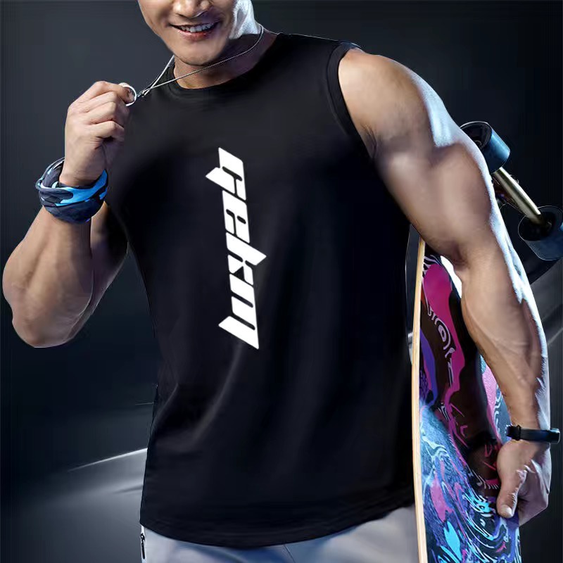 Men Gym Fitness Tops Breathable Sports Tank Sleeveless T-shirt