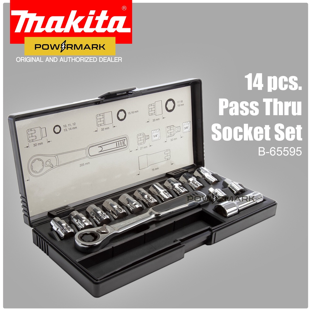 Makita pass best sale thru socket set