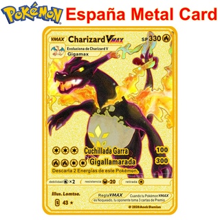 Cartas Español Spanish Metal Cards Vmax Charizard Pikachu Gold