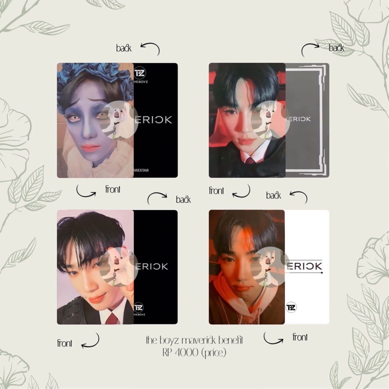 The Boyz Maverick Apple POB photocards (set) Juhaknyeon, Hyunjae, and store SangYeon