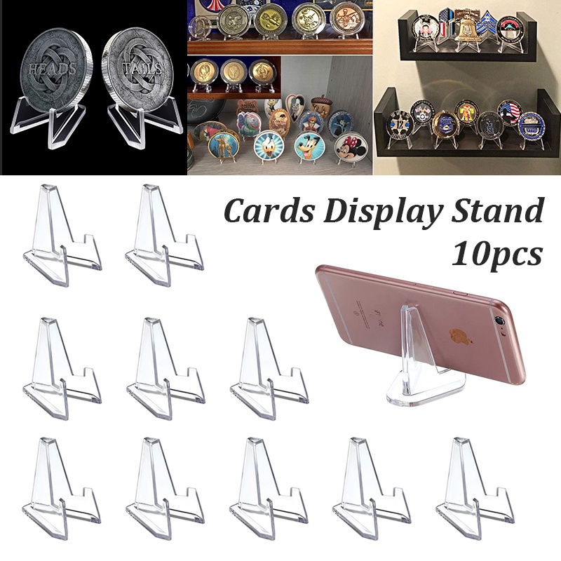 10pcs Triangle Display Stands Acrylic Coin Stand Mini Easel Stands ...