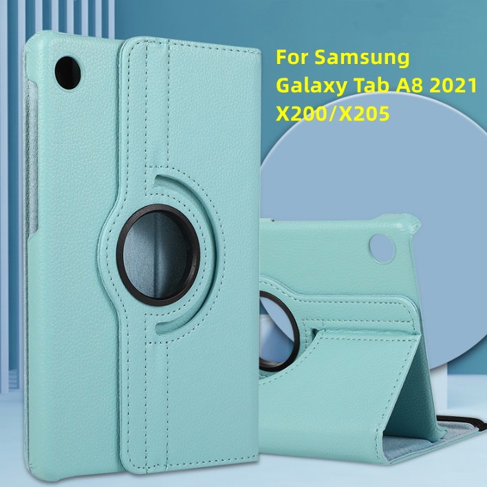 Casing For Samsung Galaxy Tab A8 2021 X200 X205 Leather Stand Cover  360° Rotate Case