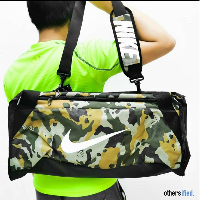 Nike Brasilia Camo Duffel Bag Green