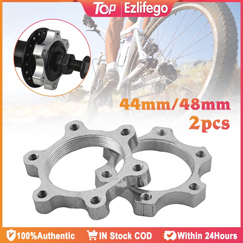 2 Pcs Bicycle Freewheel Threaded Hubs Disk 44/48mm 6Hole Adapter