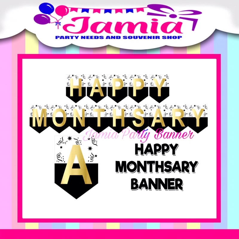 PER LETTER Happy Monthsary Customized Banner per letter | Shopee ...