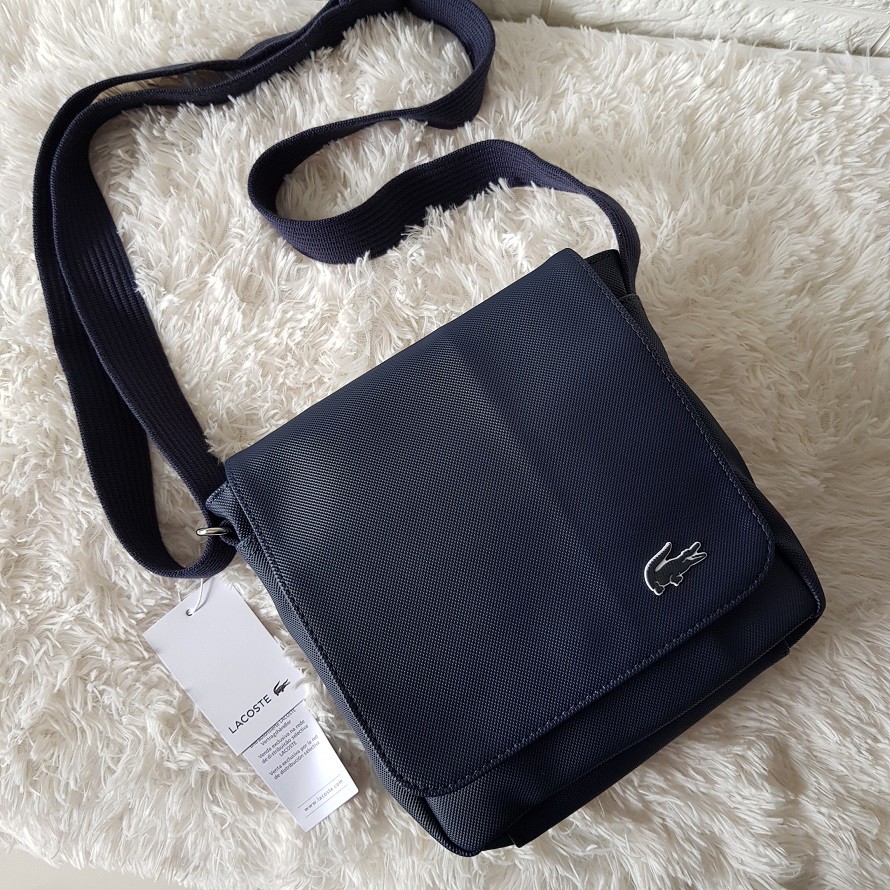 Lacoste Classic Petit Pique Flap Crossbody Black Man