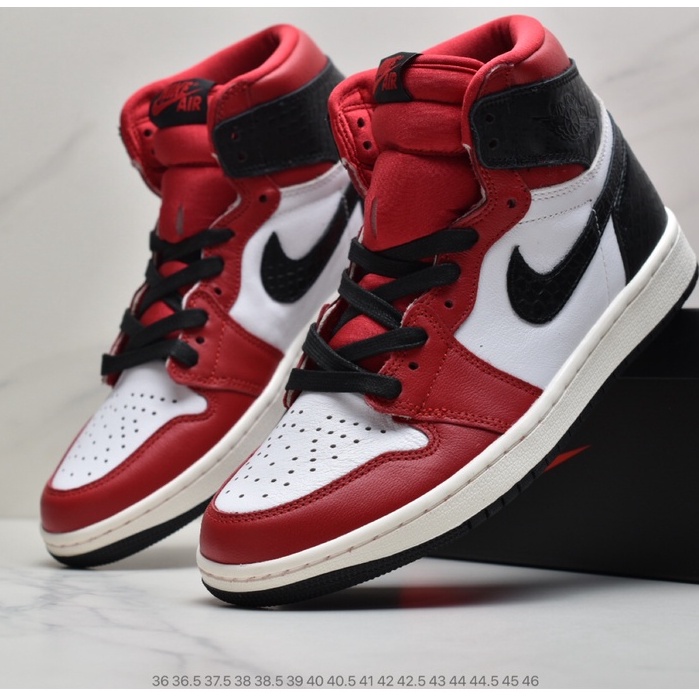 Nike Air Jordan 1 Retro High Cut Basketball Shoes Casual Sneakers for Men Women White Black Red