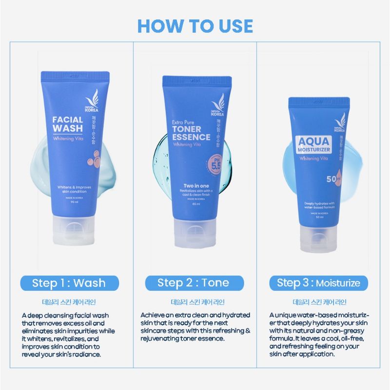 Iwhite Aqua Moisturizer,Aqua Glow,Facial wash& Whitening pack Shopee