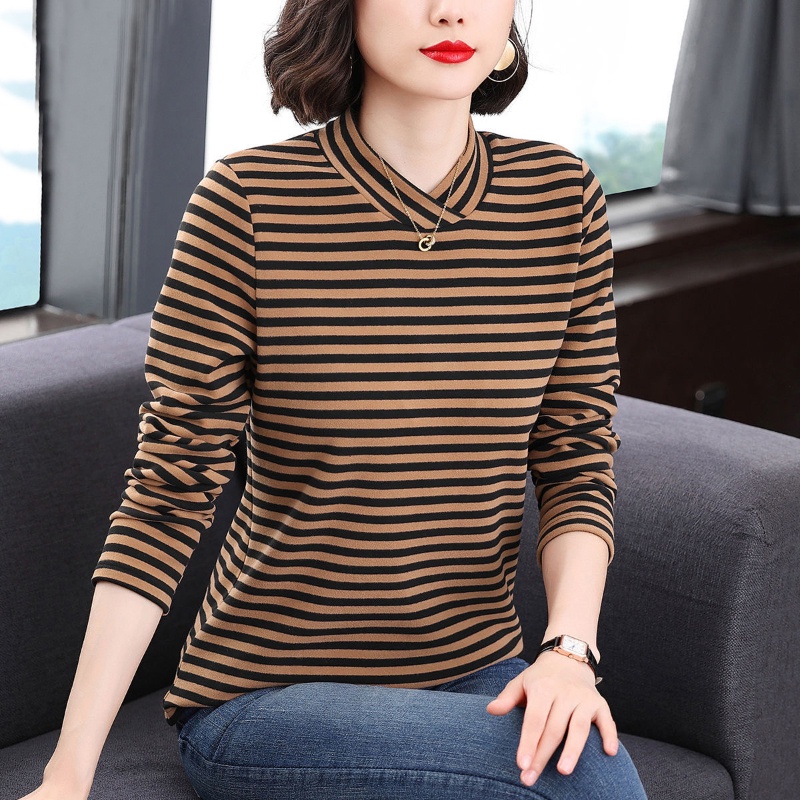 Turtleneck striped hotsell long sleeve shirt