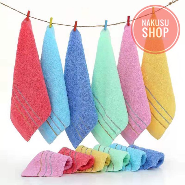 Nakusu 12pieces High Quality Cannon Face Towel Plain Color With Line 30 X 30cm Shopee Philippines 6243