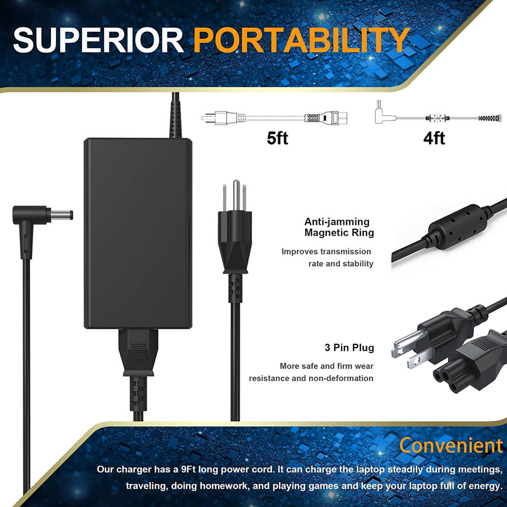 180W Lpatop Charger Fit For MSI GS65 GS66 GF62 GF72 GF65 GS63 GS73 GS40 GS43 GS75 - View #2