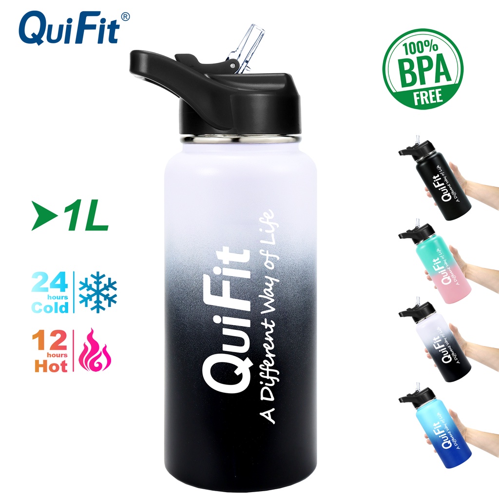QuiFit Water Bottle Stainless Steel Vacuum Insulated Leak Proof Bpa
