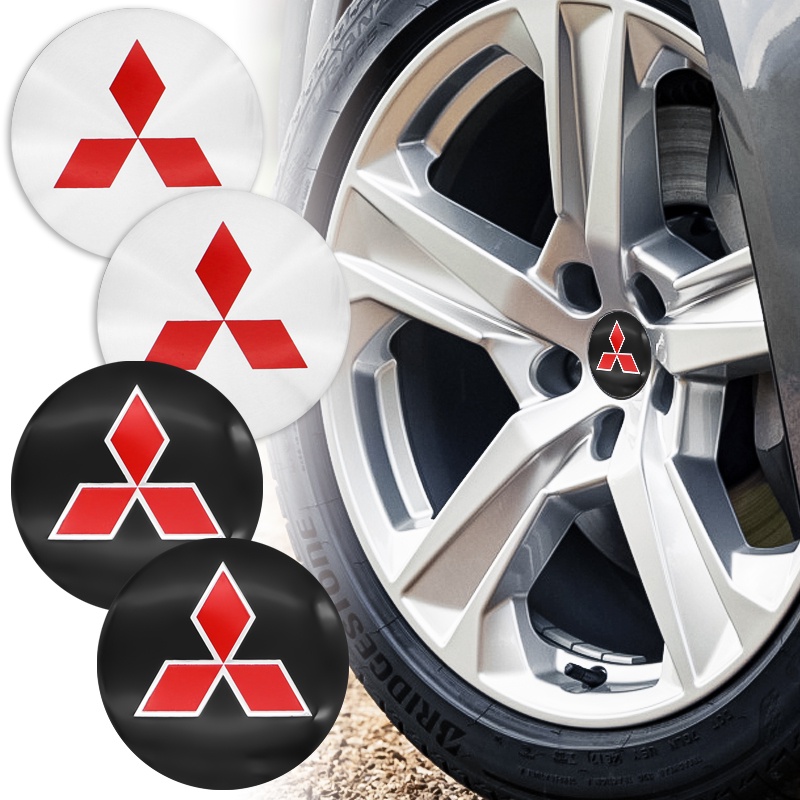 thumbnail image 2 of JDM 44mm Center Cap Decals – Red – Fits Mitsubishi Eclipse Lancer Evo Rims – 4 Pack – USA Made 2 of 5